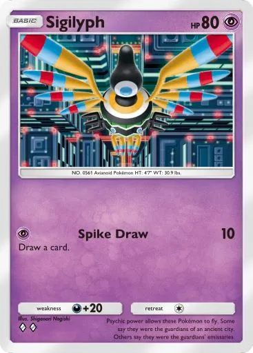 The Sigilyph card from Mythical Island in Pokemon TCG Pocket