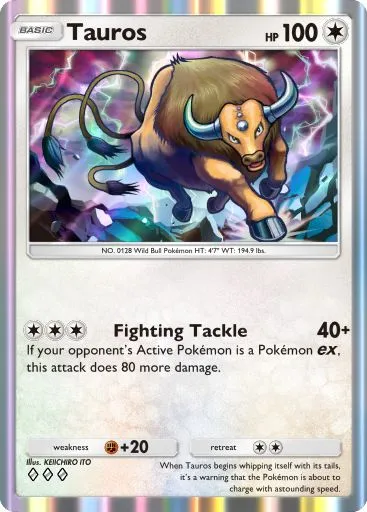 The Tauros card from Mythical Island in Pokemon TCG Pocket