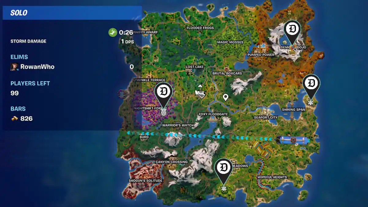 boss NPC marked on the map to show icons fortnite