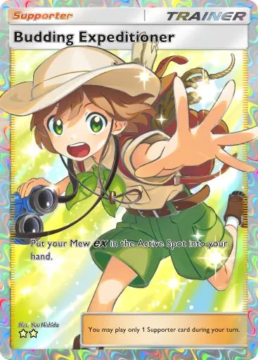 The Budding Expeditioner card from Mythical Island in Pokemon TCG Pocket