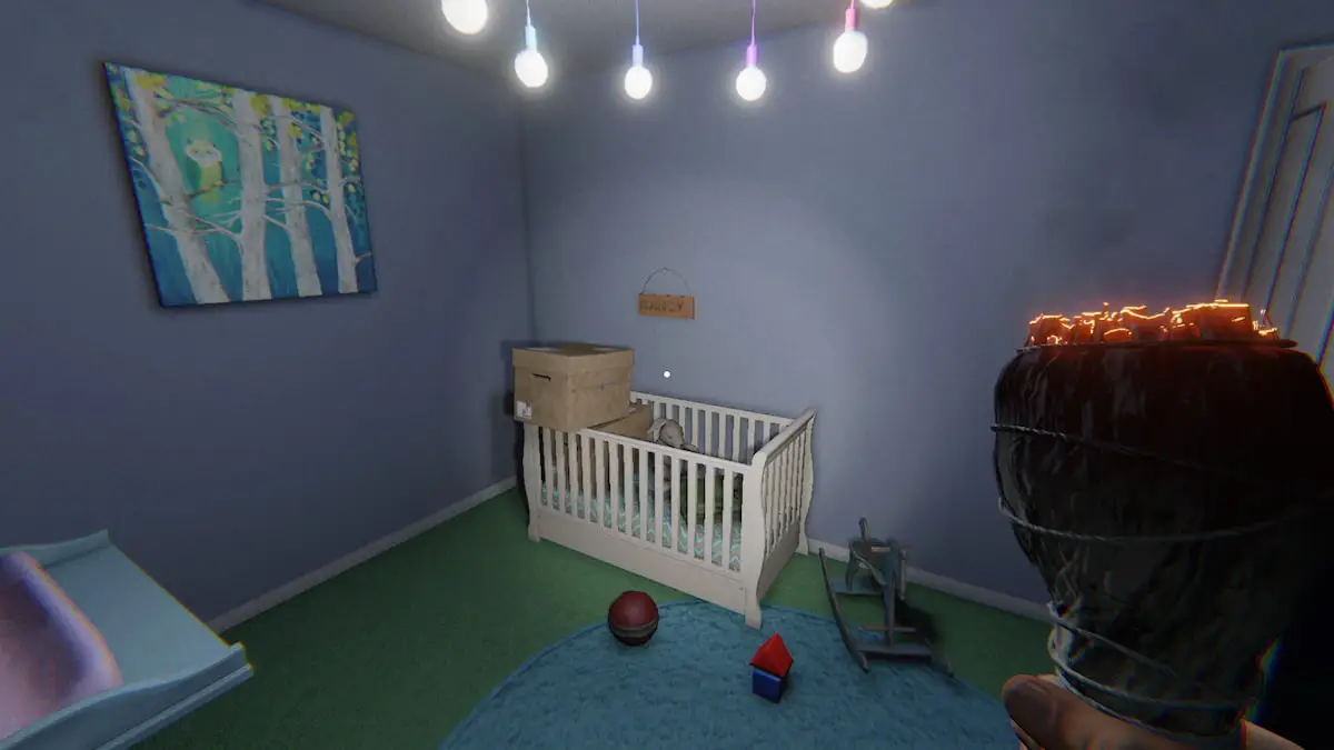 Burning Incense in a nursery in Phasmophobia.