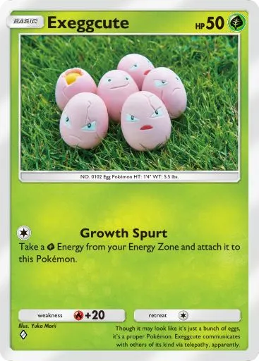 The Exeggcute card from Mythical Island in Pokemon TCG Pocket