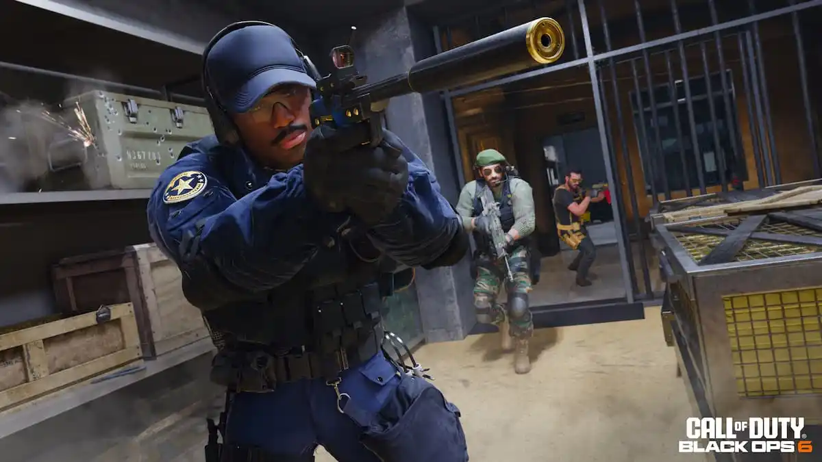 CoD operators enter a vault with guns drawn in BO6