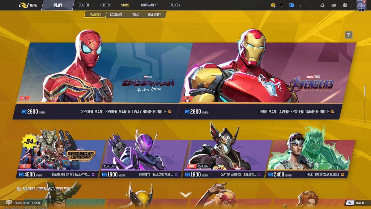 spider-man, iron man and more characters in the marvel rivals battle pass