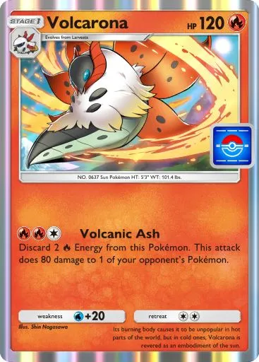 Volcarona Pokémon TCG Pocket card.