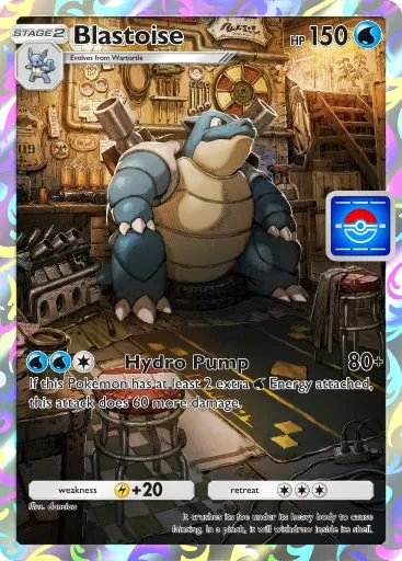 Blastoise Pokémon TCG Pocket card.