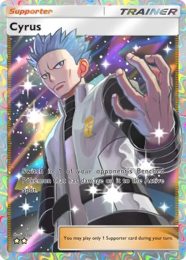 Cyrus full art from Space-Time Smackdown in Pokemon TCG Pocket.