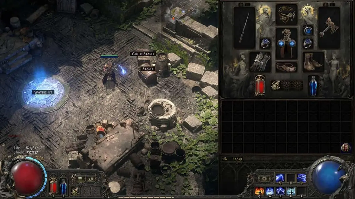 The Sorceress' gear showcased in Path of Exile 2