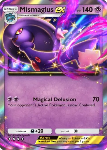 Mismagius ex from Space-Time Smackdown in Pokemon TCG Pocket