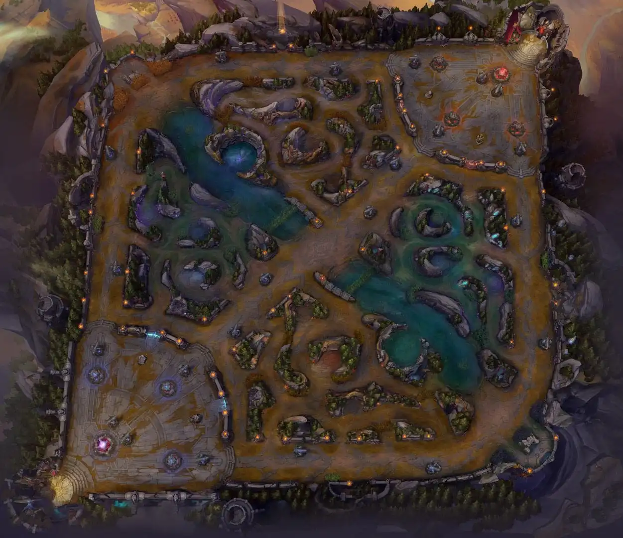 Picture showing the new Noxus themed map in League of Legends.