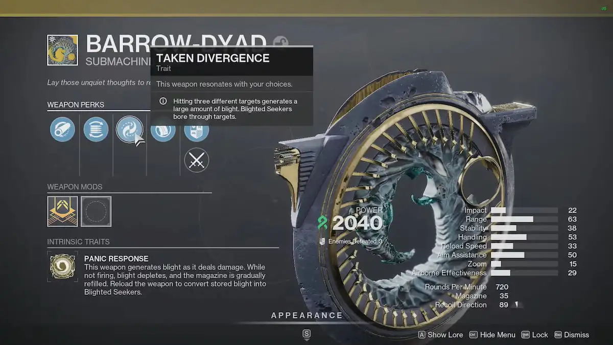 Barrow-Dyad submachine gun in Destiny 2