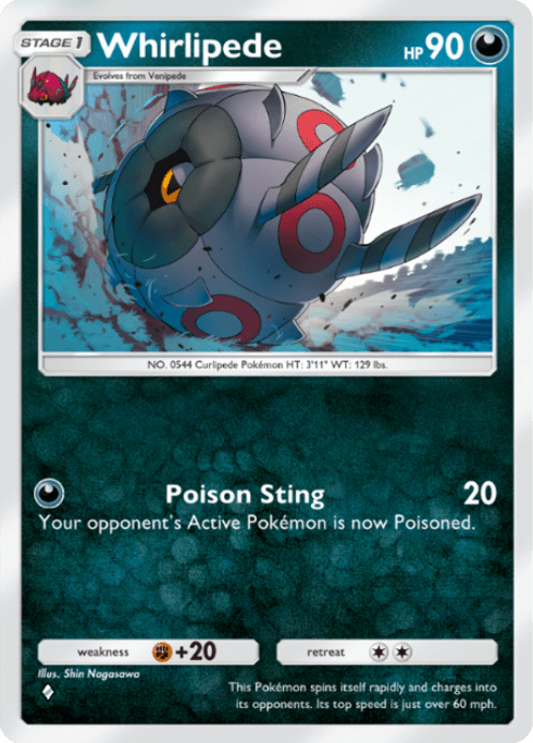 Whirlipede Pokémon TCG Pocket card.