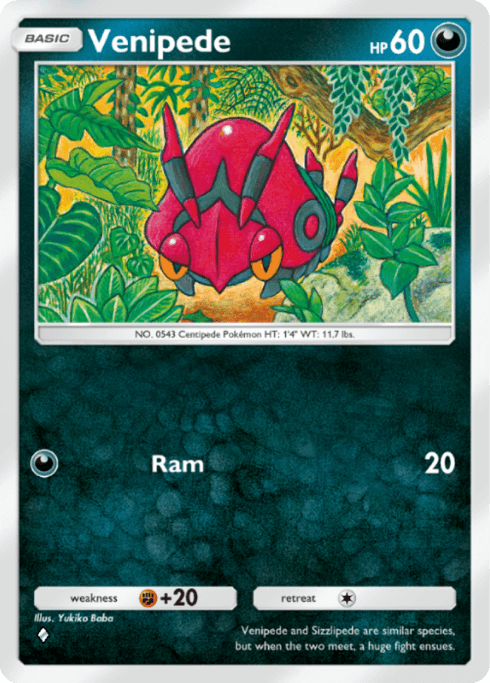 Venipede Pokémon TCG Pocket card.