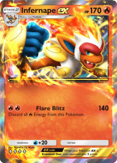 Infernape ex Pokémon TCG Pocket card.