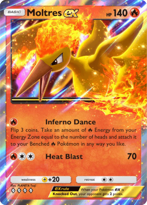 Moltres ex Pokémon TCG Pocket card.