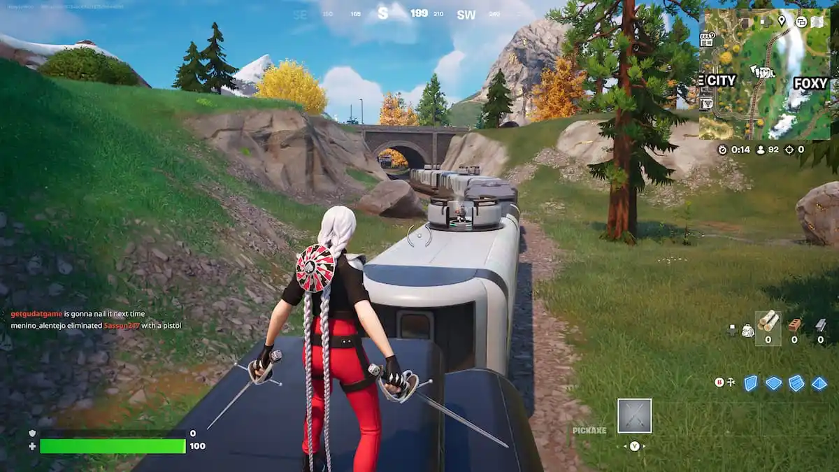 aboard the train in fortnite