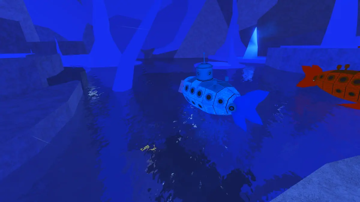 Picture showing a Submarine with Ice Upgrade in Mariana Veil area in Fisch.