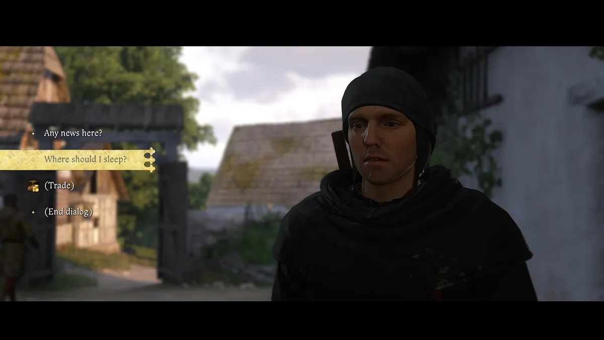 Henry of Skalitz engaging in conversation with four different dialogue options in Kingdom Come Deliverance 2