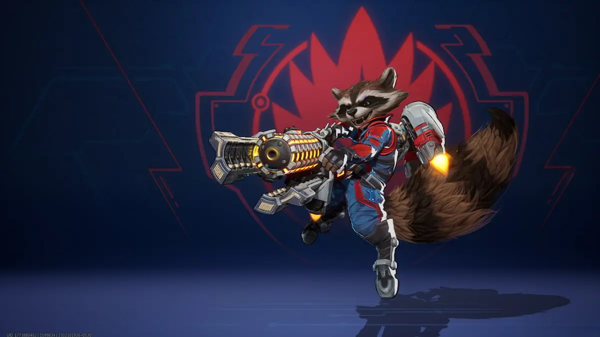 Picture showing Rocket Racoon in Marvel Rivals.