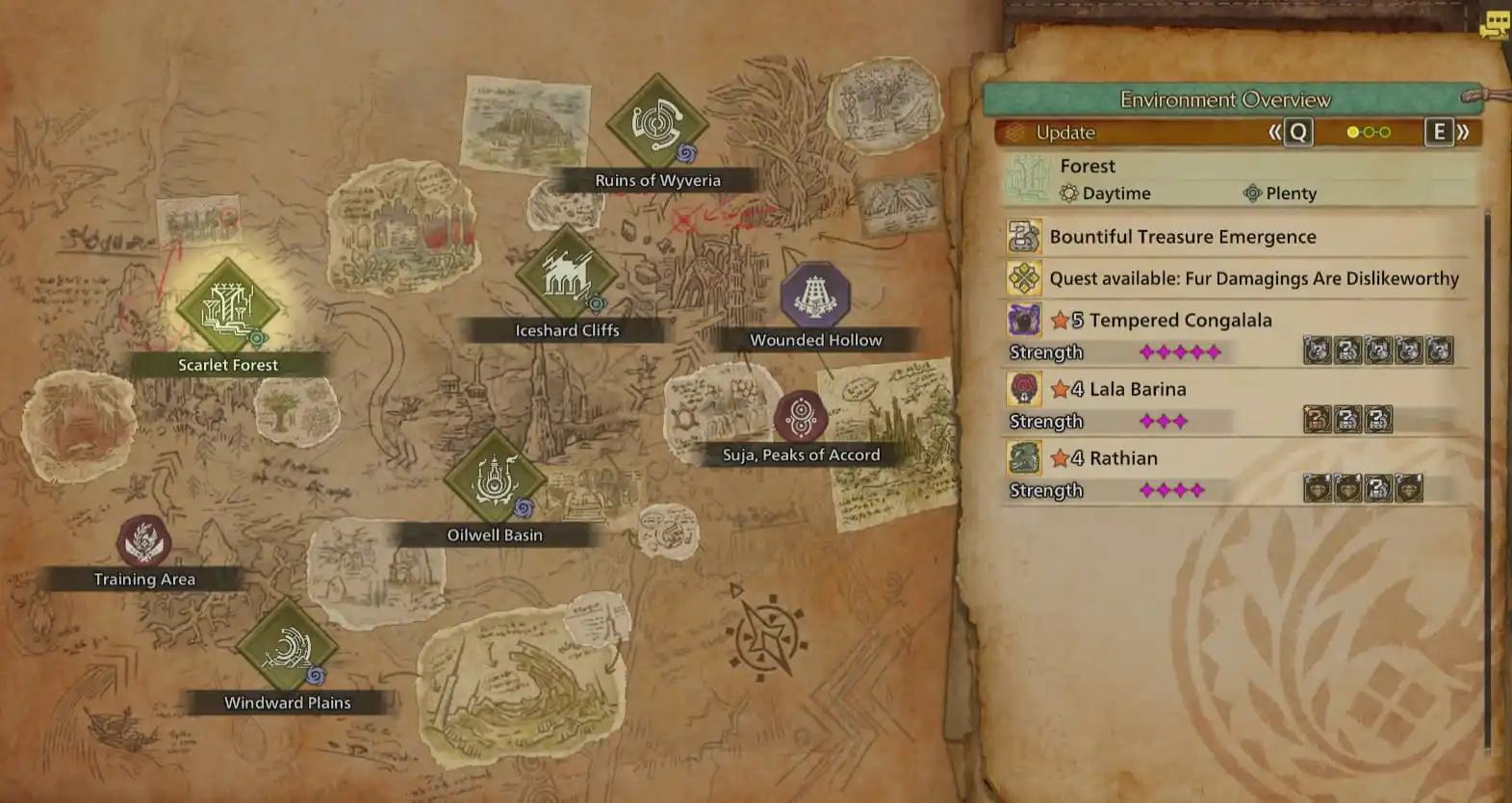 a maps showing every area in monster hunter wilds