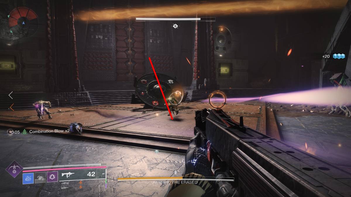 Main dial in the third encounter of Sundered Doctrine in Destiny 2