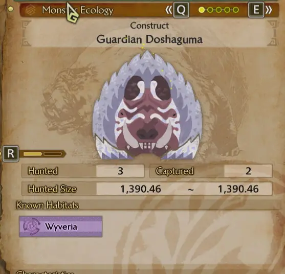 Guardian Doshaguma field monster image