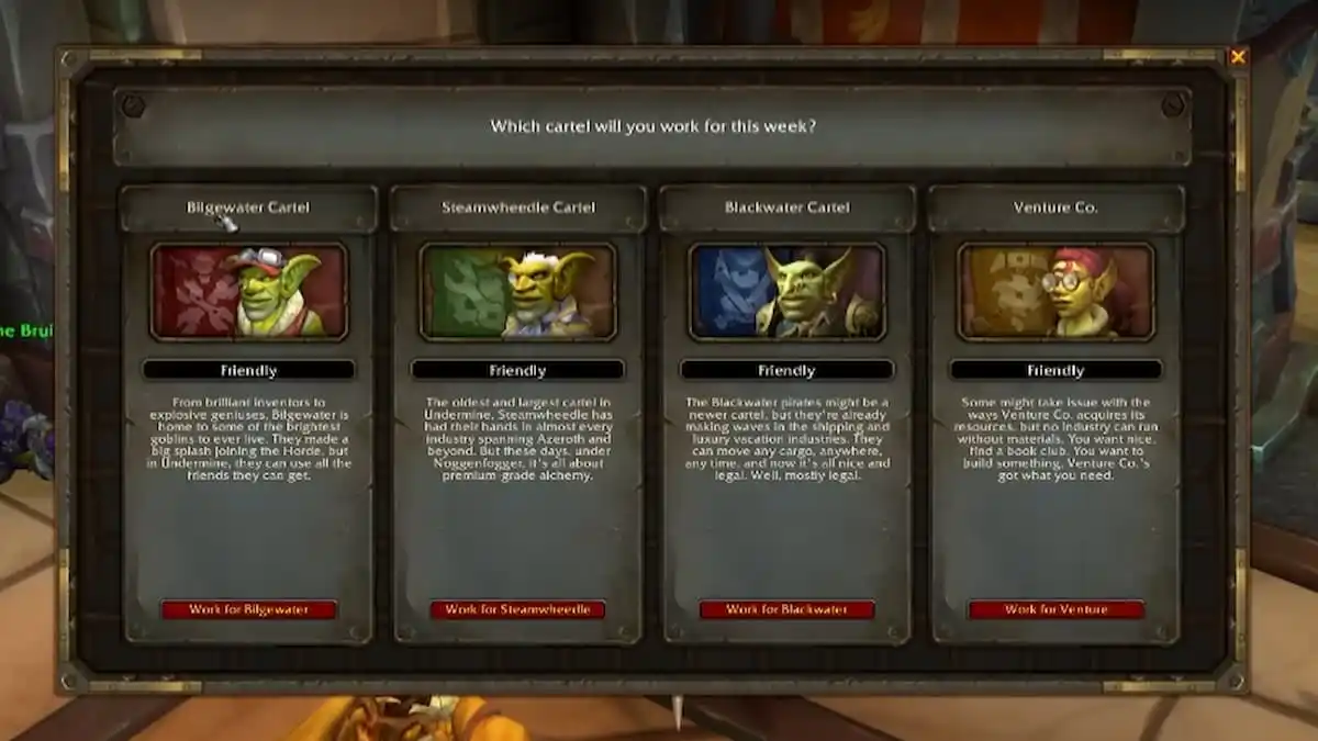 The four cartels in WoW Undermine