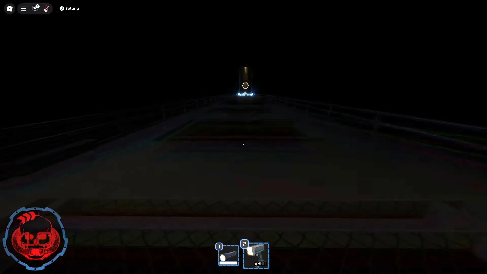 A Pressure player is about to collect the Mega Token at the end of the walkway