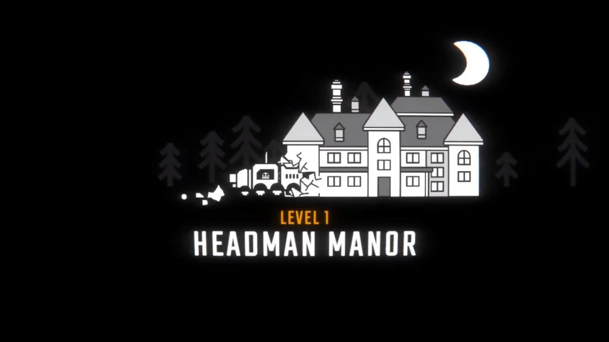 The Headman Manor level title card in Repo