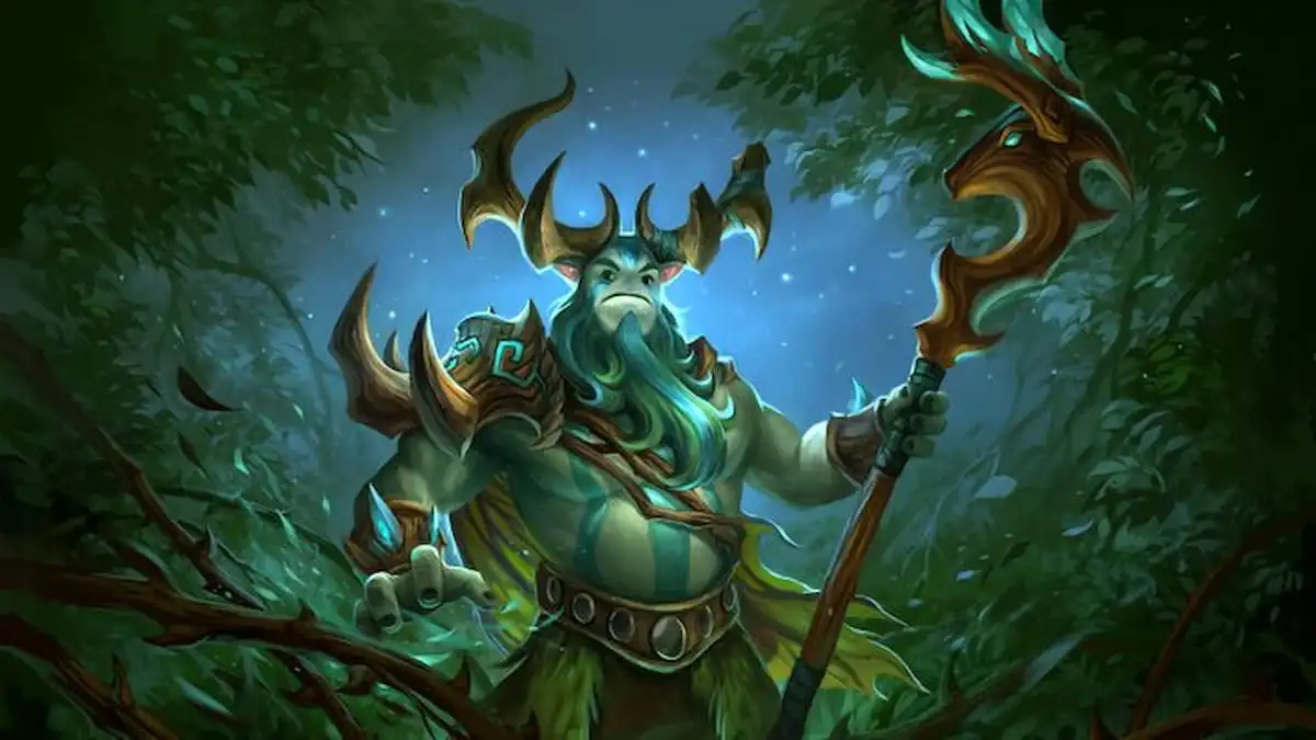 Dota 2's Nature's Prophet in a jungle area in darkness