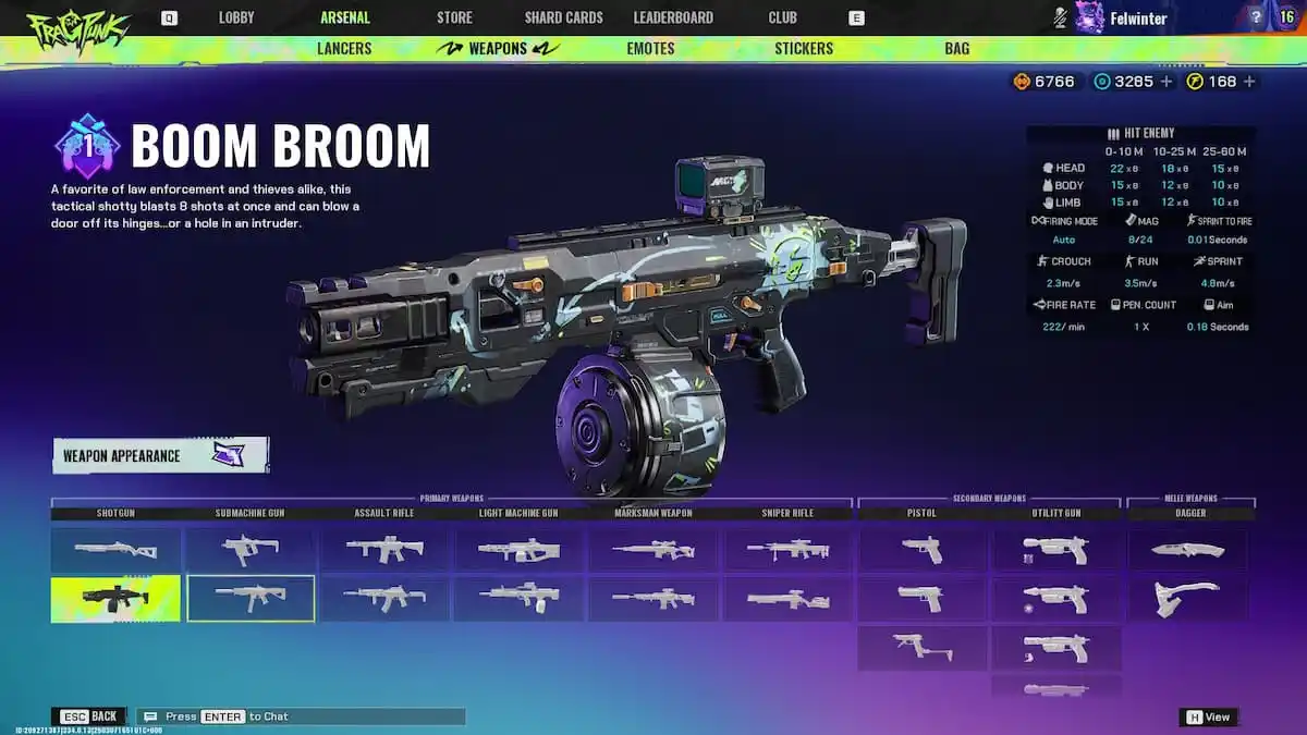 Boom Broom weapon in FragPunk Arsenal