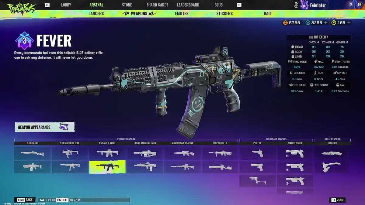 Feaver weapon in FragPunk Arsenal