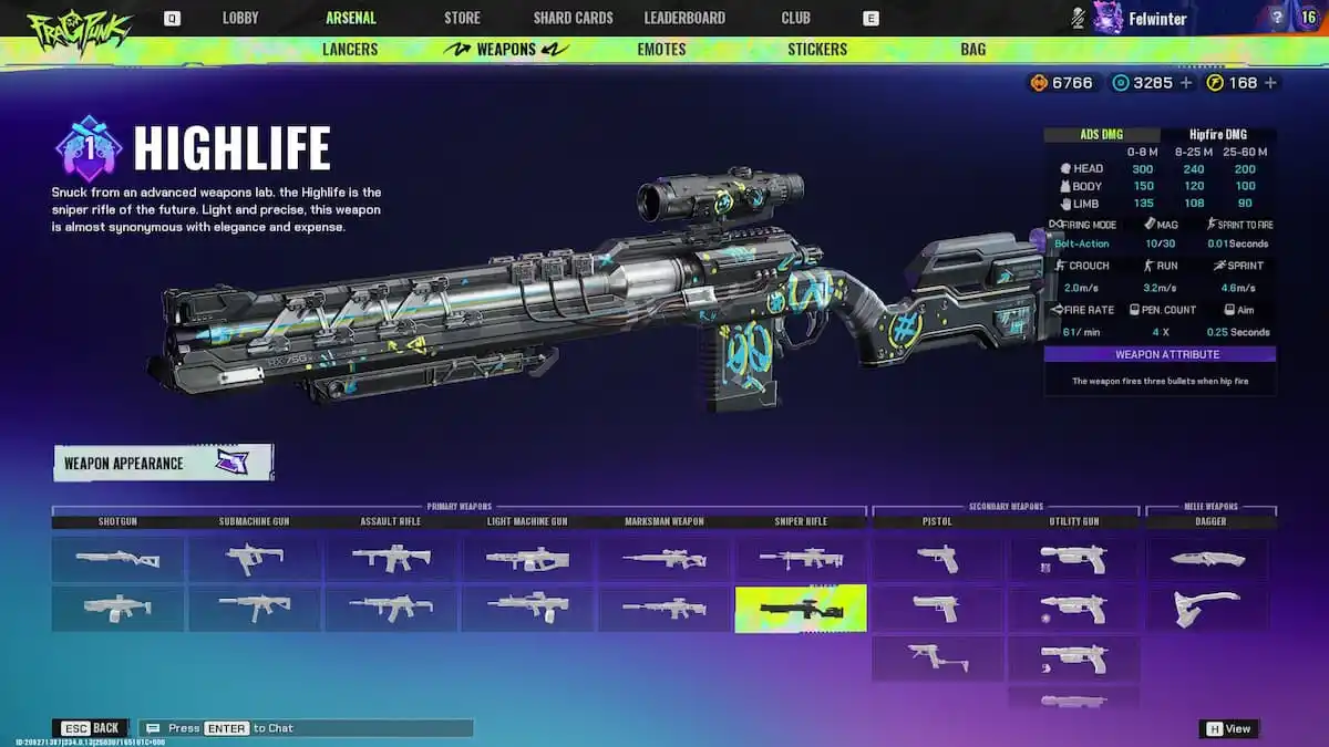 Highlife weapon in FragPunk Arsenal