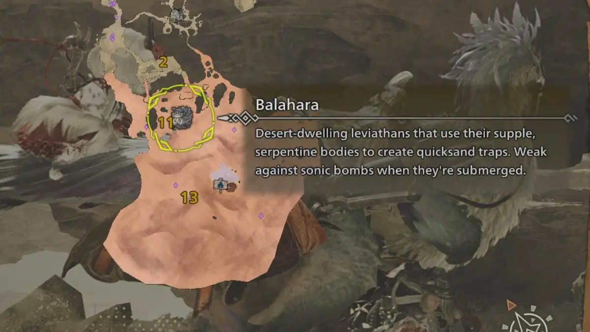 Balahara marked on the world map in Monster Hunter Wilds.