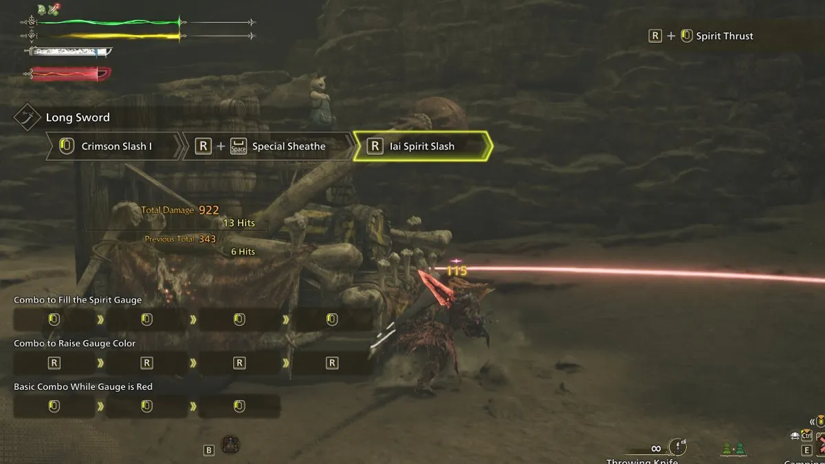 Monster Hunter Wilds Iai spirit slash combo inputs for long sword