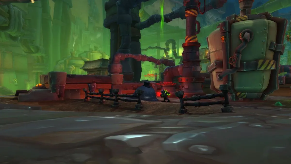 Two Rares standing on a corner in World of Warcraft Undermine.