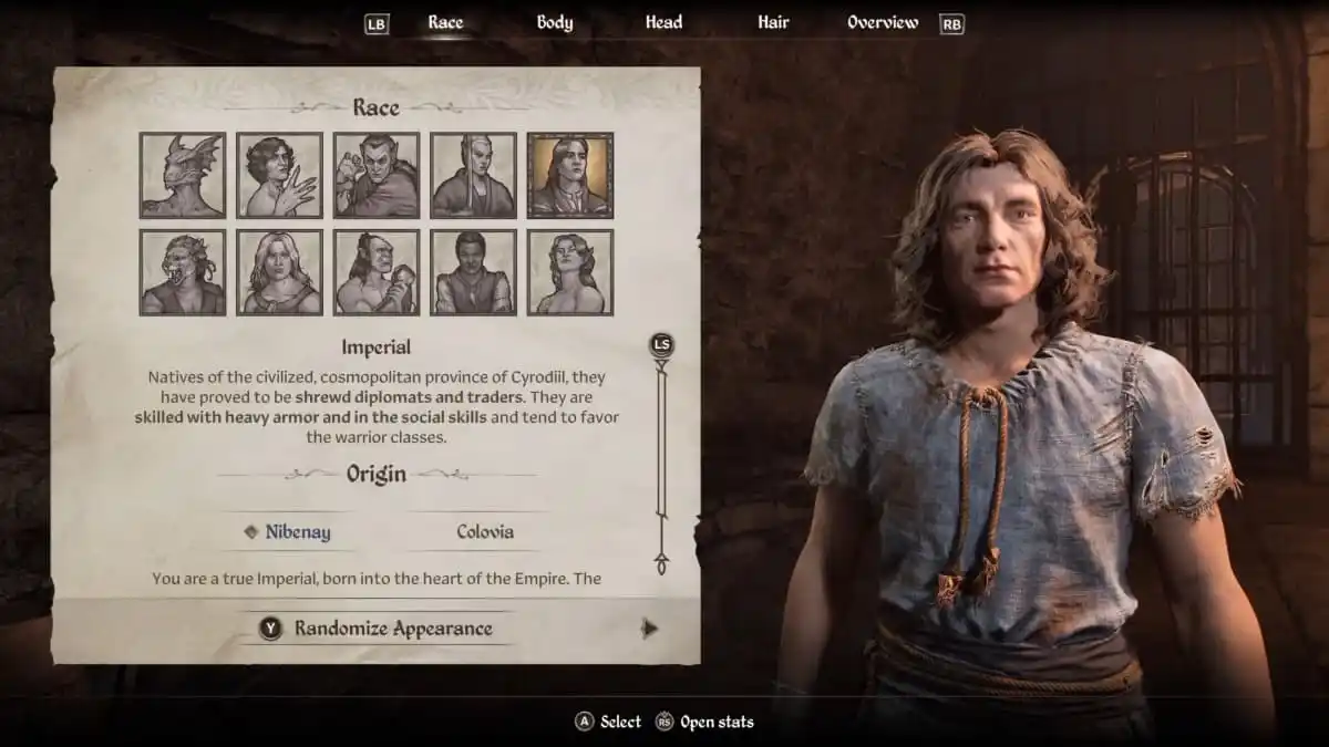 A screen showing a race in Oblivion Remastered.